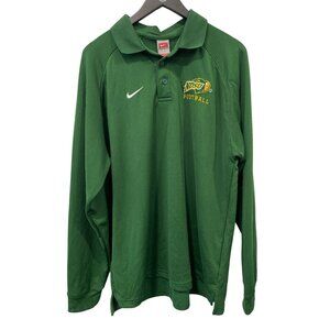 Nike Team Polo Shirt Size Large Long Sleeve NDSU Football Embroidered Logo Gym